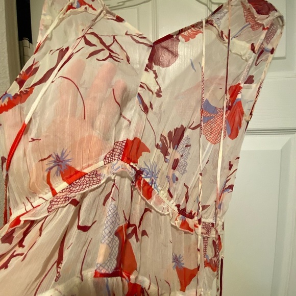 Hugo Boss Women’s Sheer Chiffon Floral Print Maxi Dress XS-S sample New NWOT - Picture 7 of 17